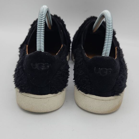 Ugg Ricci Faux-Fur Black  Teddy bear Slip-on Sneakers - Picture 5 of 8
